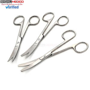 Juego de 3 Tijeras de Disección Manuales de 5.5 Pulgadas con Puntas Curvas Afiladas/Redondas, Instrumentos Quirúrgicos - Product Image 1