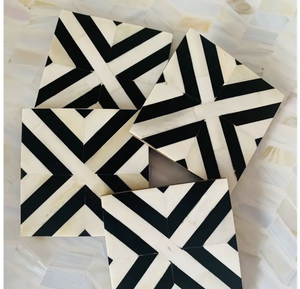 Bone Inlay Coasters Kitchen & <b>Table</b> Top Bone Inlay Resin Coaster at Star for Handmade Use From India - Product Image 3
