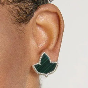 Pendientes de plata de ley con malaquita y hojas de hiedra para mujer, elegantes, de color verde y plateado, joyería de moda, pendientes de lujo, regalo - Product Image 6