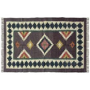 Alfombras Dhurrie de lana y yute y alfombras Kilim para un aspecto cálido y tradicional de decoración del hogar 021 - Product Image 3
