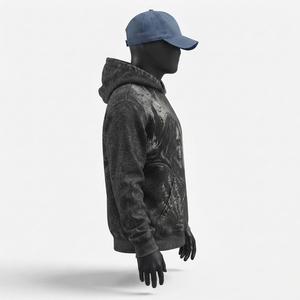 Sweat-shirts à capuche délavés pour hommes, best-sellers, style streetwear oversize tendance avec personnalisation de marque, fabrication directe usine - Product Image 3