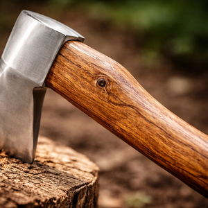 Hache en acier inoxydable de haute qualité avec manche en bois, outil de coupe multifonctionnel de qualité industrielle pour l'extérieur - Product Image 2