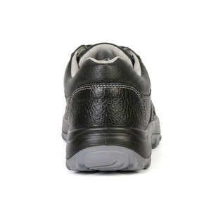 Chaussures de sécurité pour hommes, chaussures de travail en cuir noir, embout en acier, antidérapantes, légères, protectrices, pour l'extérieur, usage quotidien - Product Image 2