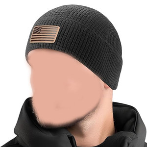 Casquette en polaire avec drapeau américain en cuir, bonnet tactique multi-saison, bonnet d'hiver chaud et extensible, pour la chasse en plein air - Product Image 2