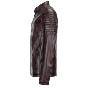 Men's Leather Motorcycle <b>Racing</b> <b>Jacket</b> Winter Stand Collar Waterproof Windproof Made In Pakistan Men's <b>Jackets</b> - Product Image 1