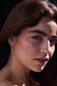 Dainty 14K Gold Lab Grown Diamond <b>Stud</b> Earrings - Product Image 3