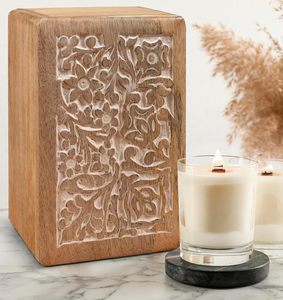 Elegant Simple Handmade Wooden Urn for Human Ashes-Best Quality Customizable Modern Design Funeral <b>Memorial</b> Ashes Urn - Product Image 4