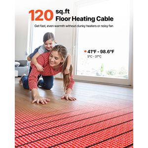 Sistema de calefacción radiante para el hogar de 120V Alfombrilla de calefacción de piso de 120 pies cuadrados con alarma - Product Image 2