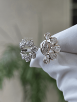 Bague de fiançailles Qube Star en or 14 carats avec diamant de laboratoire taille poire certifié IGI, design grappe, bande ouverte, 1,43 ct, modèle de luxe