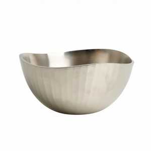 Tazón para Servir Alimentos, Forma Redonda, Acabado Plateado, Tazón de Metal para Ensalada, Accesorios de Vajilla, Tazones Decorativos, Diseño Moderno 2026 - Product Image 1