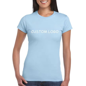 Camiseta de Mujer con Logotipo Personalizado, Nueva Colección, Corte Ajustado Informal, Cuello Redondo, Básica, Talla Grande, Manga Corta, Verano, 100% Algodón - Product Image 3