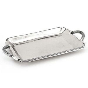 Plateau de service en métal brossé, vaisselle contemporaine pour la cuisine, la salle à manger, le restaurant, l'hôtellerie, la restauration, la maison, les fêtes, les événements - Product Image 5