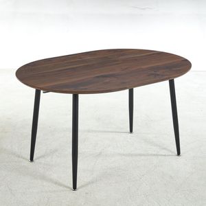DINING <b>TABLE</b> with <b>Extensible</b> 100/140/180x100x75cm Top Black Metal <b>Leg</b> Walnut Color <b>for</b> Office or Coffee Use - Product Image 6