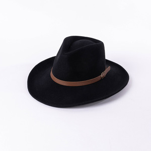 Sombrero Vaquero Unisex de Lana Oliva a Rayas, Ala Ancha, Casual, para Adultos, 56-58CM, Primavera, Otoño, Playa, Aire Libre, Transpirable, Resistente al Viento, Modelo HN-3072 - Product Image 3