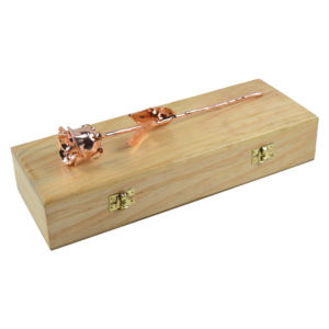 Ideal para Regalo de Aniversario de Bodas, Rosa Natural con Acabado en Oro de 24k, Diseño con Caja de Madera, Rosa Natural Real - Product Image 5