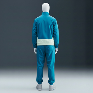 Ensemble survêtement coupe-vent personnalisé pour homme, veste zippée et pantalon, en coton épais 100%, décontracté, uni, pour la gym et le jogging - Product Image 3