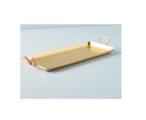 High Quality <b>Gold</b>-Coated Aluminum Metal <b>Tray</b> Classic Handmade Customizable <b>Serving</b> <b>Tray</b> Unique Decorative <b>Serving</b> <b>Tray</b> - Product Image 4
