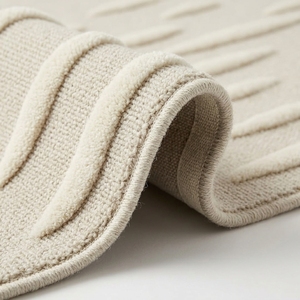 Tapis moderne en laine et coton, à poils coupés et bouclés, tufté, antidérapant, fait main, texturé, sur mesure, prix de gros direct usine - Product Image 3