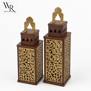 Ensemble de décoration de minaret islamique en métal doré au design moderne, avec calligraphie arabe découpée, statue de minaret de mosquée, décoration de table pour le Ramadan - Product Image 6