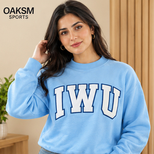 Sudadera con cuello simulado y estampado de letras Iwu personalizada de la hermandad Divine Nine |   Sudadera Premium con Letras Bordadas en Chenille para Fraternidad - Product Image 4