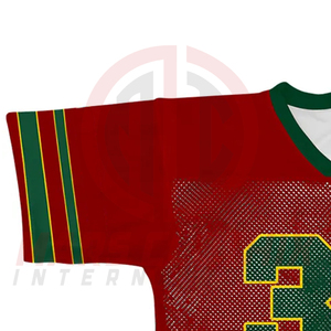 Maillot de football rétro américain ample en maille respirante à manches courtes, personnalisé, unisexe, coupe courte, style vintage, pour le sport - Product Image 4