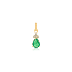 Ensemble de bijoux 3 pièces en or jaune 18 carats, émeraude et diamant, design minimaliste élégant, pour un usage quotidien. - Product Image 6