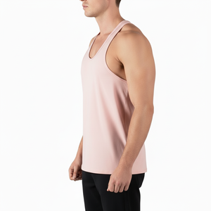 <b>Men</b> Custom Wholesale Solid Color Gym Tank Top Breathable Sports Training Wear Cotton Made Fitness Vest Low Price <b>Men</b> <b>Singlet</b> - Product Image 2