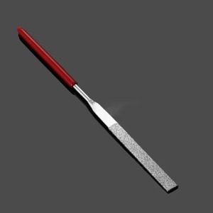 Lime à ongles jetable en acier inoxydable Diamond Emery, double face, droite, manche rouge, outil de soin des ongles, grain 100, 9 cm - Product Image 2