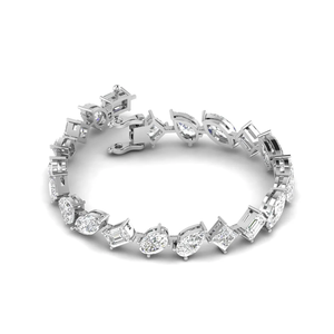 Bracelet tennis en moissanite or rose avec pierres brillantes de formes variées et un serti élégant et moderne de créateur - Product Image 5