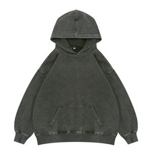 <b>Men's</b> Custom Design Embroidered Snow Washed Vintage Streetwear Casual Distressed Hoodies 100% Cotton Oversize Heavy Weight - Product Image 5