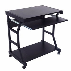 Portable Four-Wheel Black <b>Computer</b> <b>Desk</b> - Product Image 6