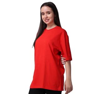 Nouvel Arrivage T-shirt Femme Personnalisé 100% Coton Léger Col Rond Manches Courtes Coupe Ample Écologique Broderie Bouton - Product Image 3