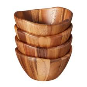 ชามไม้ทำมือ ดีไซน์มินิมอล ไม่เคลือบผิว งานฝีมือสำหรับเสิร์ฟอาหาร - Product Image 3