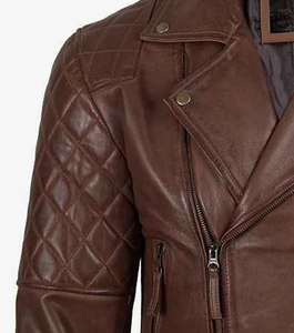 Veste bomber en cuir de vachette de haute qualité sur mesure en gros, marron vintage, coupe slim, pour homme, veste en cuir d'hiver pour homme - Product Image 6