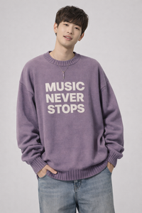 Pull en tricot épais unisexe grande taille surdimensionné, broderie, impression/logo personnalisés, jacquard, col rond, automne, 100% acrylique, ODM - Product Image 5