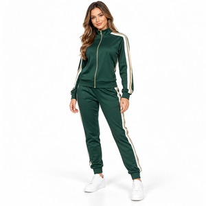 <b>Women</b> Zipper Tracksuit Premium Athletic <b>Jacket</b> Trousers Set Lightweight Polyester Material Breathable Design Comfortable Casual - Product Image 5