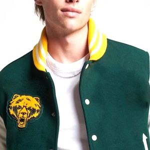 Casual Wear Men Letterman Jackets Solid Color Letterman Jacket Hot Sale Baseball Letterman Jacket For Men - Product Image 4