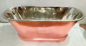 Baignoire moderne autoportante en cuivre nickel brillant avec couvercle à rouleau hautement polie pour le trempage pour salle de bain indienne Produit tourbillon - Product Image 4