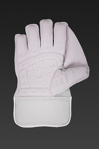 <b>Cricket</b> Wicket Keeper Gloves Half Finger PVC Leather Right Hand Seamless Stitching Snap Closure 13-16mm Thickness <b>White</b> Black - Product Image 4