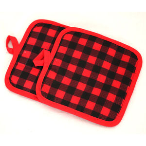 Decorative 100% Cotton Eco-Friendly Checkered Design Heat Resistant Dishwasher Safe <b>Pot</b> <b>Holders</b> Exporter India for Kitchen Oven. - Product Image 2