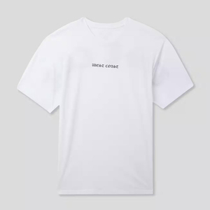 เสื้อยืดคอกลมแขนสั้นสีขาวพิมพ์ลายขายส่งสำหรับผู้ชาย ทรงปกติ ผ้าคอตตอนเจอร์ซีย์ สไตล์ลำลอง - Product Image 1
