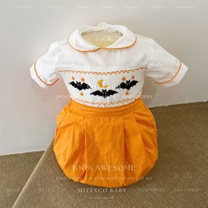 Venta al por Mayor de Ropa de Halloween para Bebés Niñas, Romper con Bordado, Ropa para Recién Nacidos e Infantes, Cuello Redondo, Manga Corta, 100% Algodón Transpirable - Product Image 1
