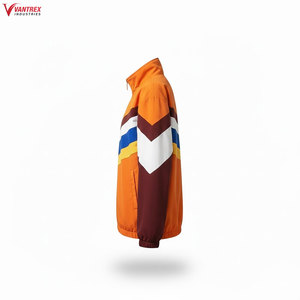Custom ZIP Up Retro Soccer <b>Jacket</b> With Piping Blank Lightweight Softshell Nylon <b>Track</b> <b>Jacket</b> Windbreaker <b>For</b> <b>Men</b> - Product Image 3