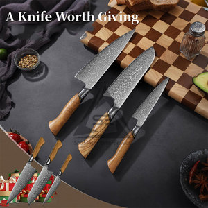 Customized Handmade Pakistan Made Damascus Chef <b>Knives</b> <b>Set</b> 67-Layer Wood Handles Right-Handed Design-OEM Service Available - Product Image 6