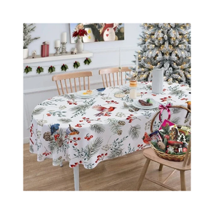 Handwoven 100% Cotton Embroidered Striped Leaves Customizable <b>Square</b> <b>Tablecloth</b> Minimalist Home Dining Cover Washable - Product Image 1