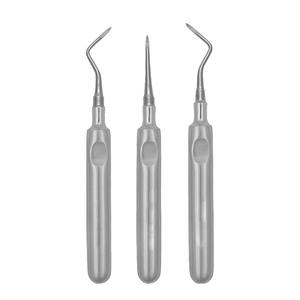 Juego de 3 Elevadores Dentales de Acero Inoxidable, Herramientas de Odontología, Elevadores de Raíz Rectos y Curvos, Instrumentos Dentales - Product Image 1