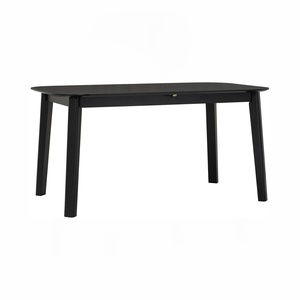 Modern Black <b>Round</b>-to-Oval Extension <b>Table</b> Durable MDF <b>Wood</b> Finish and <b>Solid</b> <b>Wood</b> Legs Space Saving <b>Dining</b> for Apartment - Product Image 3
