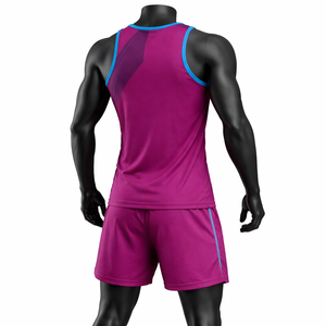 Uniforme de Running Personalizado para Hombre, Conjunto de Camiseta y Pantalones Cortos Sublimados, Ropa Deportiva Transpirable de Secado Rápido, Traje Atlético OEM - Product Image 5