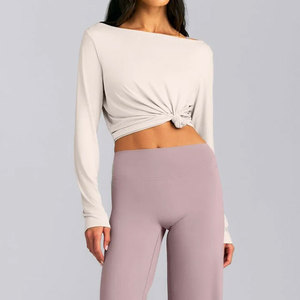 Ensemble deux pièces OEM/ODM pour femme, coupe classique, vêtements de sport, yoga, extérieur, formel, séchage rapide, tricoté, en Spandex/Coton, avec gilet - Product Image 3