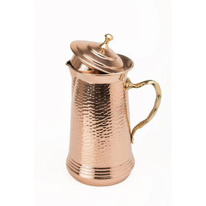 Carafe à eau en cuivre pur de conception indienne, très populaire, avec couvercle, logo personnalisé, prix bas, qualité supérieure, carafe en métal pour boire - Product Image 5